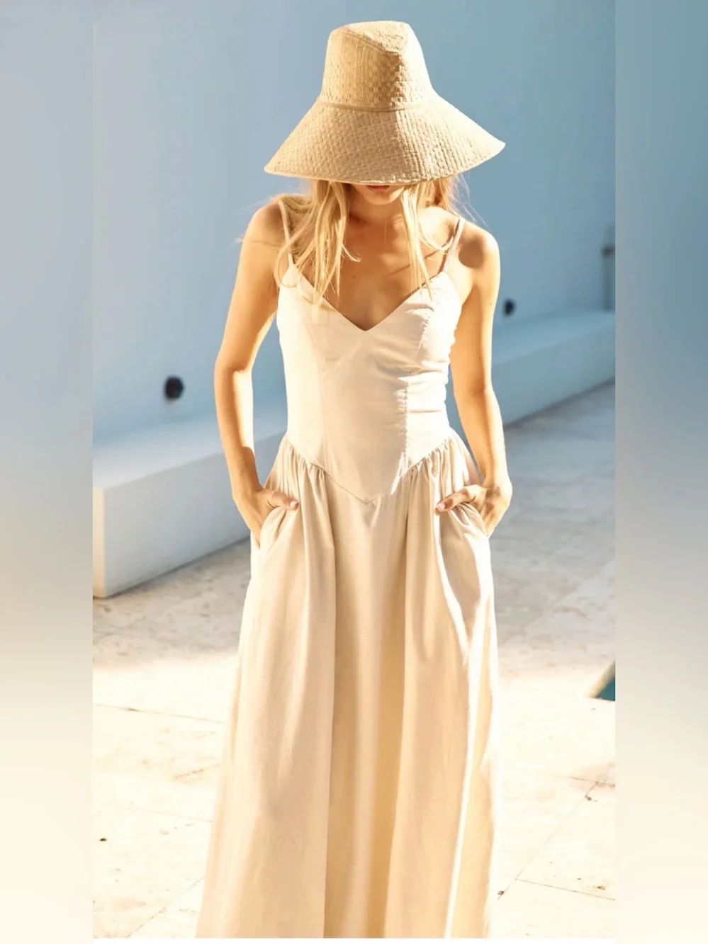 NWT Seven Wonders Zephy Linen Maxi Dress Sand Beige M - Picture 2 of 16